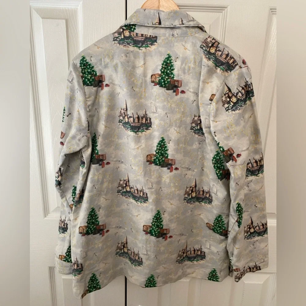 POTTERY BARN teen Harry Potter Christmas Organic Cotton Flannel‎ Pajama Set S ❗️